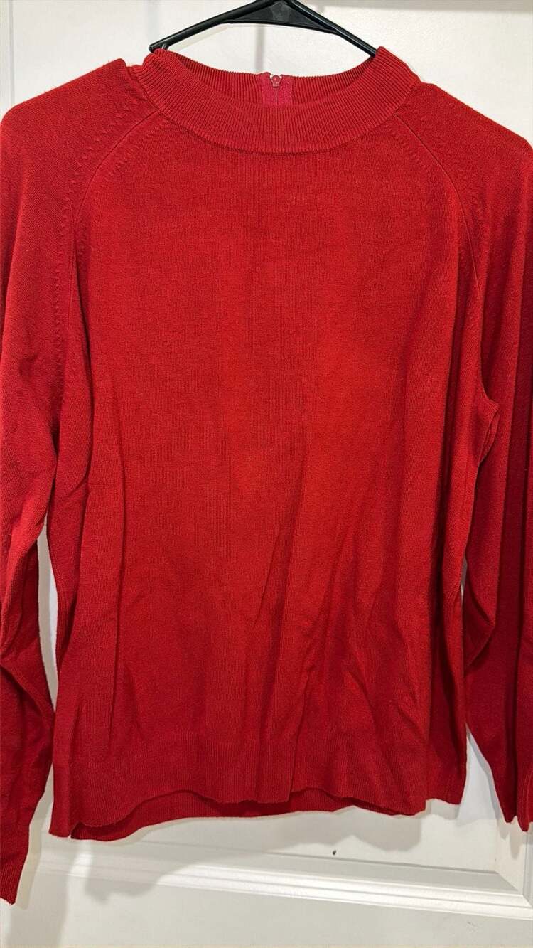 Hampshire Studio Women Red Mock Neck Long Sleeve Sweater Size XL